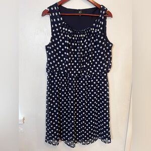 GNW Women's Navy Polka Dot Dress